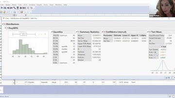 one sample t test JMP