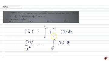 Suppose  `f(x) and g(x)` are two continuous functions defined for  `0 lt=x lt=1`.Given, `f(x)=i...
