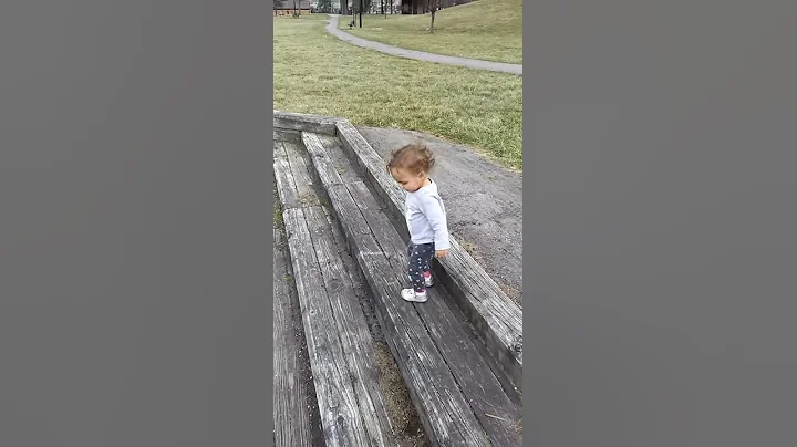 Baby playing in park