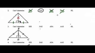 Triangle Congruence AAS and HL (Not for Geometry Honors students)