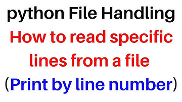 Read Print Specific Lines From a File in Python  .py Tutorial