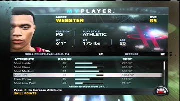 NBA 2K11 - My Player - Skill Points + Various Things