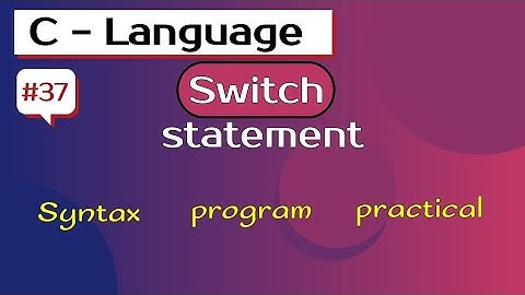switch statement in c programming