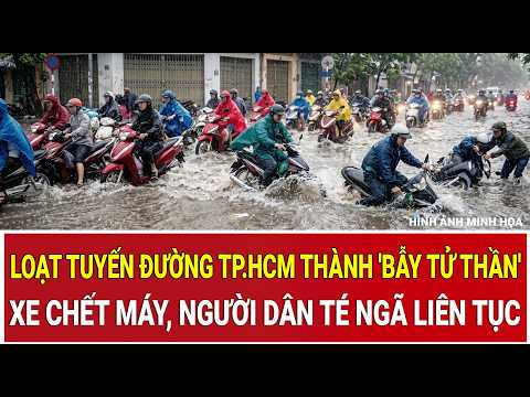 Numerous streets in Ho Chi Minh City turn into 'death traps', bikes stall, people fall repeatedly
