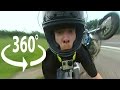HILARIOUS Face Reaction Biker CRASHES Full VR 360 Degree Video FUNNY Motorcycle Wheelie CRASH Oops