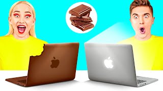 Real Food vs Chocolate Food Challenge | Funny Food Situations by HAHANOM Challenge