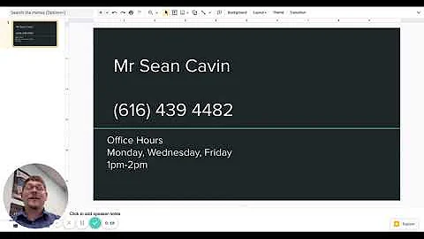 Public Speaking 1B - Mr. Sean Cavin