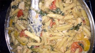 Super Quick \& Easy CHICKEN ALFREDO PENNE PASTA Recipe - Alexisjayda