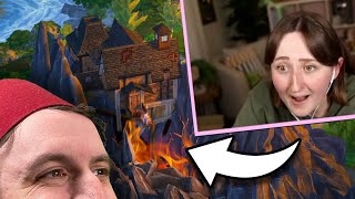 Lilsimsie Reacts To My Volcano Build Monstrosity