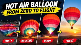 Hot Air Balloon Inflate and Take Off