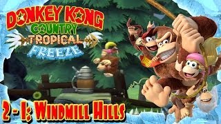 Donkey Kong Country Tropical Freeze - Part 9 Windmill Hills 2-1 100% Walkthrough