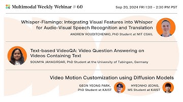 Audio-Visual Speech Recognition, Video QA, and Video Motion Customization | Multimodal Weekly 60