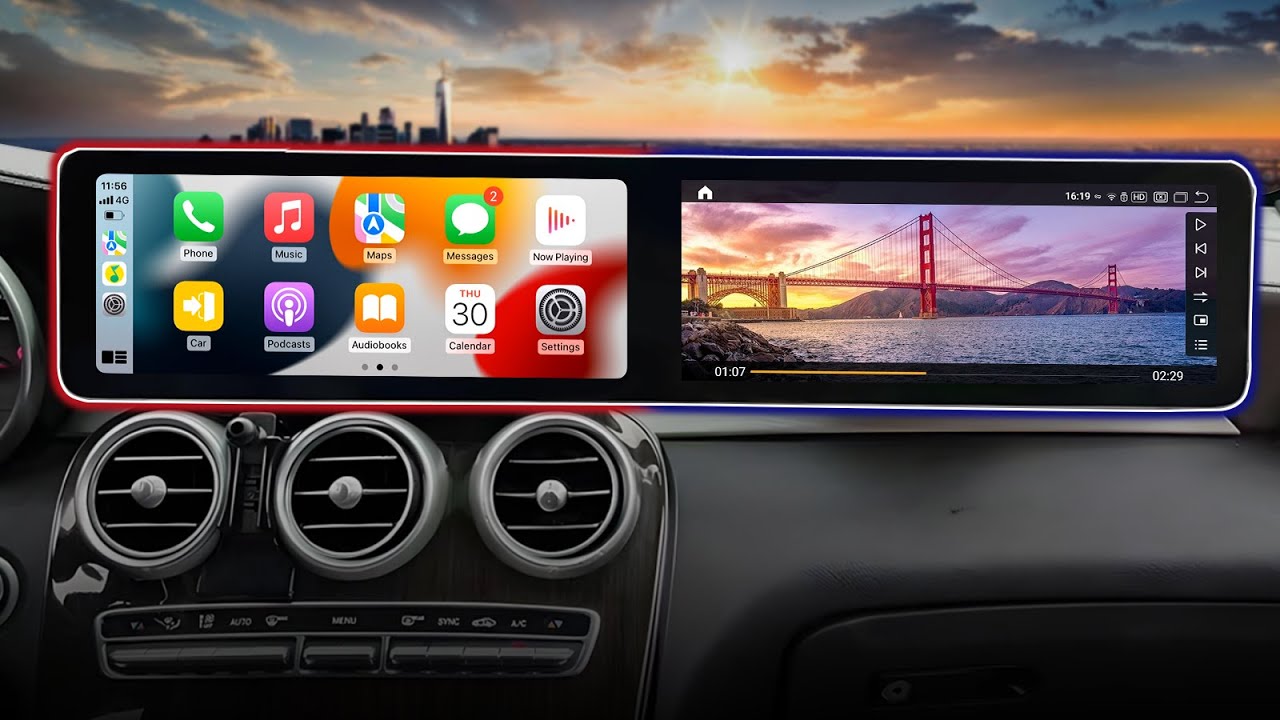 KOASON Mercedes Benz GLC C W205 Android Dual Screen Installation Guide