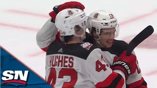 Devils' Luke Hughes Scores First NHL Goal With Dramatic Overtime Winner vs. Capitals