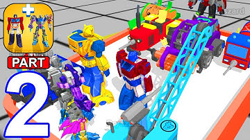 Super Robot Car Merge Master - Gameplay Walkthrough Part 2 Tutorial Levels 31-60 (Android, iOS)
