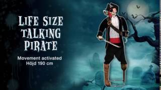 Life Size Snakkede Pirat Skjelettfigur Med Lyd Lys Og Bevegelse 190 Cm Sku 265226