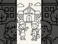 School scenery drawing | School and child drawing | School time drawing#schooldrawing #schoolscenery