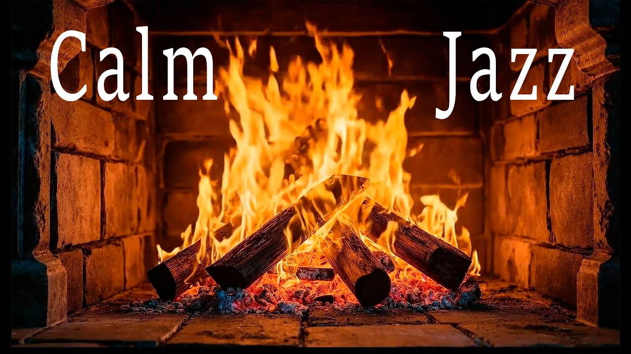 Lounge Home Jazz 🔥 Relax Background Music with FirePlace for Sleep, Work, Study