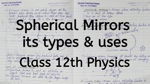 Spherical Mirrors, its Types, Uses, Chapter 9, Ray Optics And Optical Instruments, Class 12 Physics