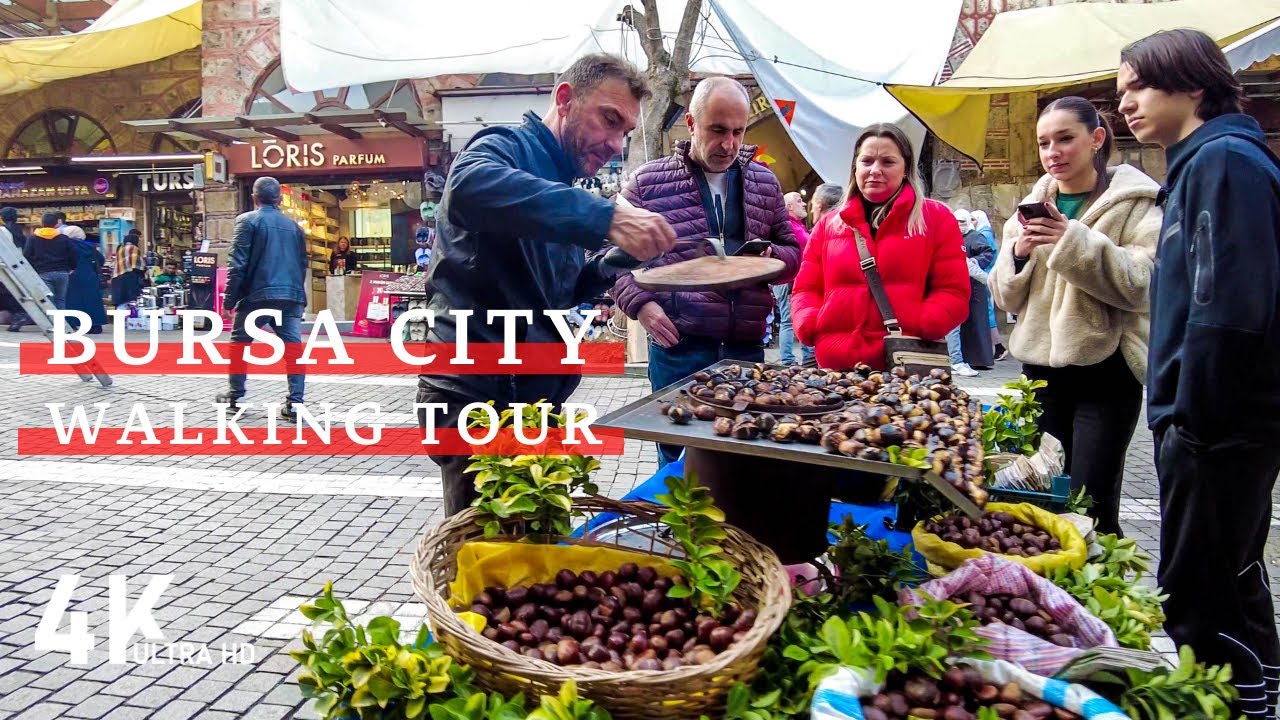 4K Bursa City Center Walking Tour | Ulucami - Grand Bazaar - Koza Han | December 2022