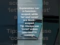 "JavaScript Variable Trick You Must Know! | var vs let vs const 🔥"