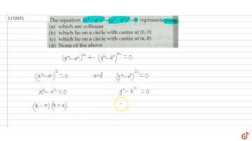 The equation `(x^2 - a^2)^2 + (y^2 - b^2)^2 = 0` represents points