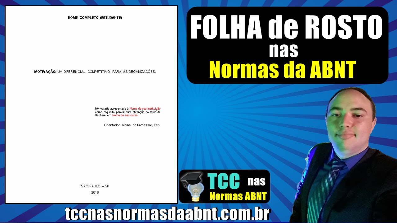 Como fazer Folha de Rosto nas Normas da ABNT - YouTube