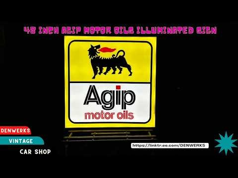 48 inch Agip Illuminated Sign Agip Motor Oils Ferrari Automobilia Italian Cars