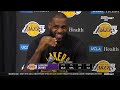 LeBron on asked AD about his knee injury: "He said we'll find out more tomorrow."