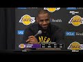 LeBron on asked AD about his knee injury: "He said we'll find out more tomorrow."