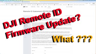 What Has DJI Done Now?  Remote ID Firmware Update?