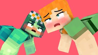 Who Will Steve Choose? Alex Or Zombie Girl???  - Monster School Minecraft Animation