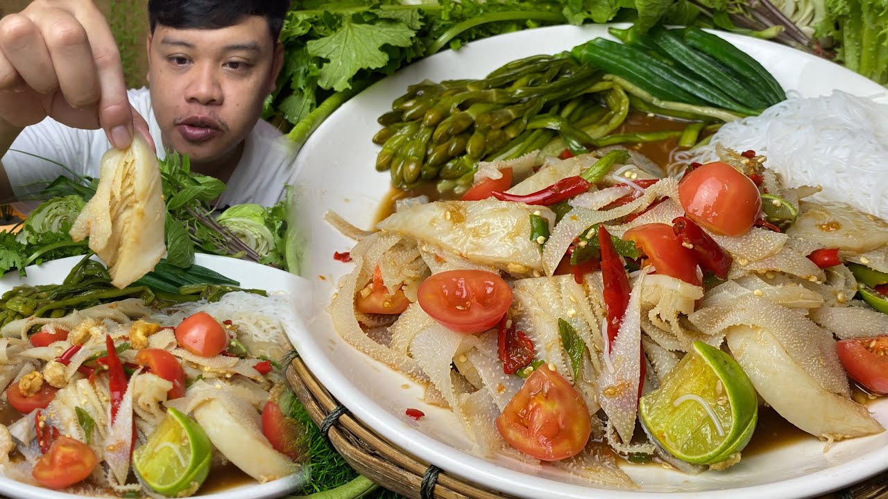 ตำสะไบนางกรอบๆแซ่บๆรสจัดๆ#อ๋องแอ๋งฮั่นแน้ว 