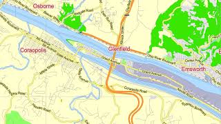 Pittsburgh Pennsylvania US editable layered PDF Vector Map Version 33