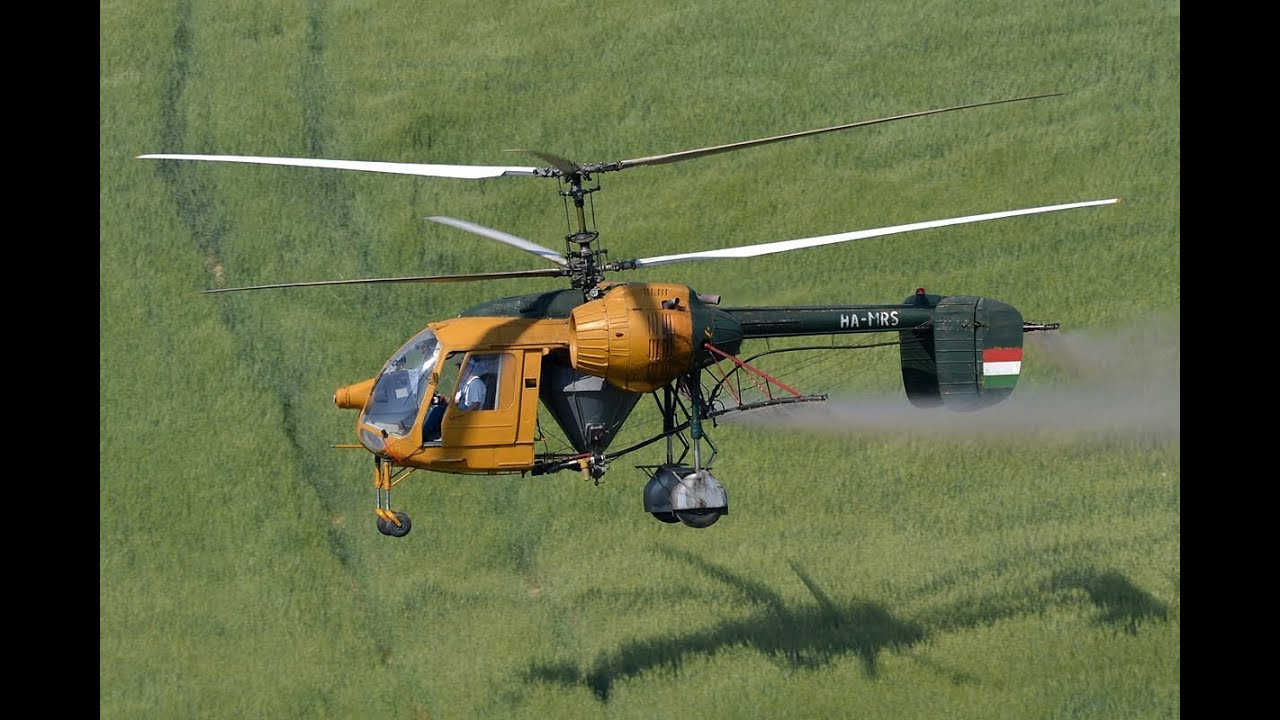 Kamov Ka-26 spraying wheat field near Tab, Hungary