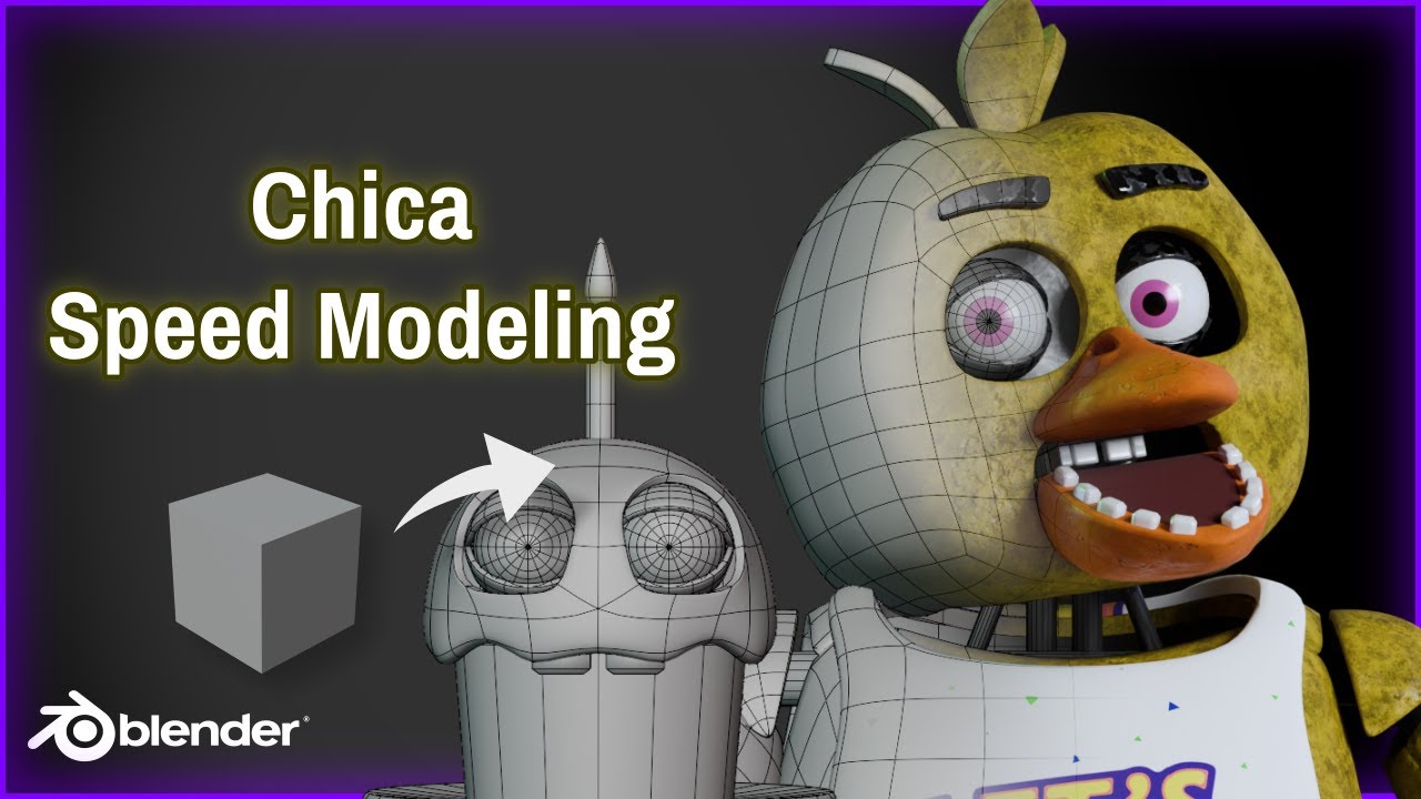 Making a Chica Model! (Speed Modeling) | BLENDER/FNAF - YouTube