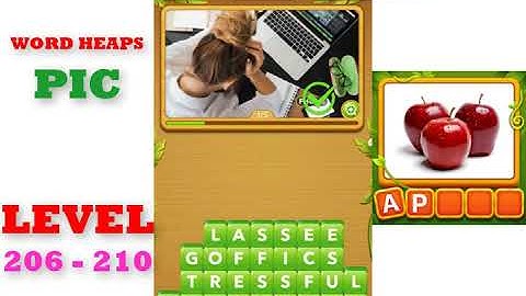 Word Heaps: Pic Puzzle Level 206 - 210 | All Answers | Walkthrough