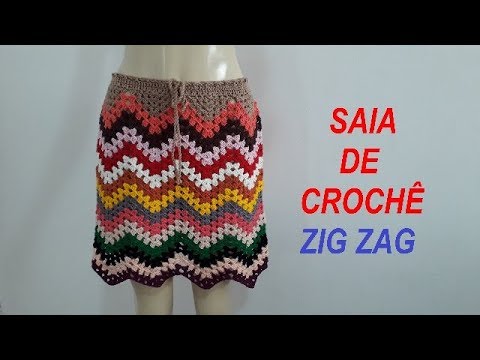 vestido de croche ponto zig zag