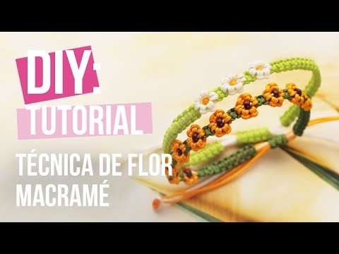 Creación de joyería: Técnica de flor macramé DIY