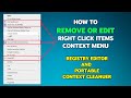 How to edit or remove right click items context menu in windows 10 using registry editor and context