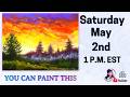 Sunset Misty Landscape | Easy Beginner Acrylic Step by Step
