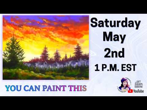 Sunset Misty Landscape | Easy Beginner Acrylic Step by Step