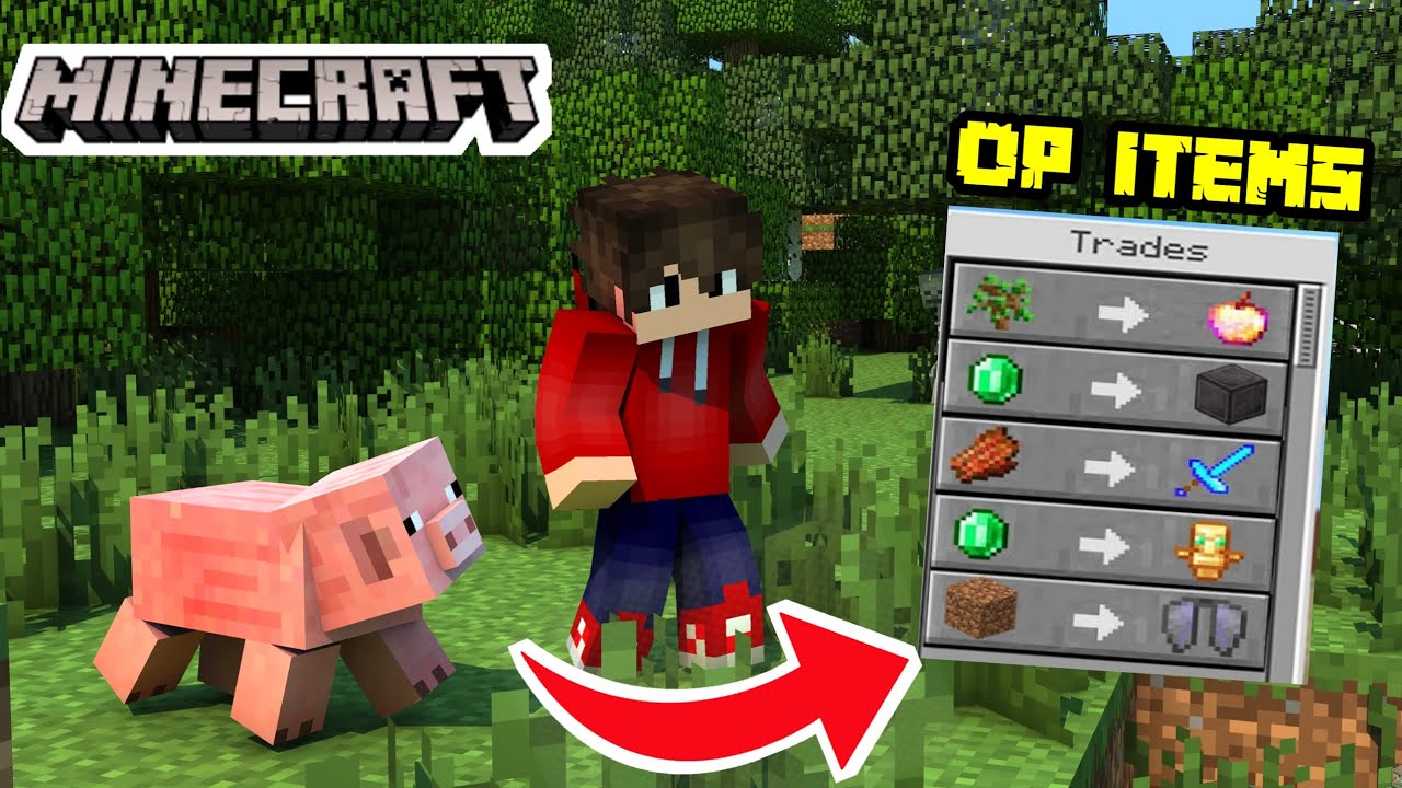 BEATING MINECRAFT BUT EVERY MOB TRADE OP ITEMS ..... - YouTube