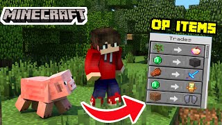 BEATING MINECRAFT BUT EVERY MOB TRADE OP ITEMS .....