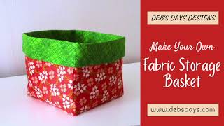 Fabric Storage Basket Sewing Tutorial : DIY Handmade Small Cloth Bin