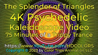 The Splendor of Triangles 4K Psychedelic Kaleidoscope Video Beta v2 - 75 Minutes of a Trippy Trance