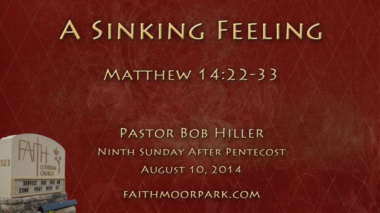 Matthew 14 22 33 A Sinking Feeling