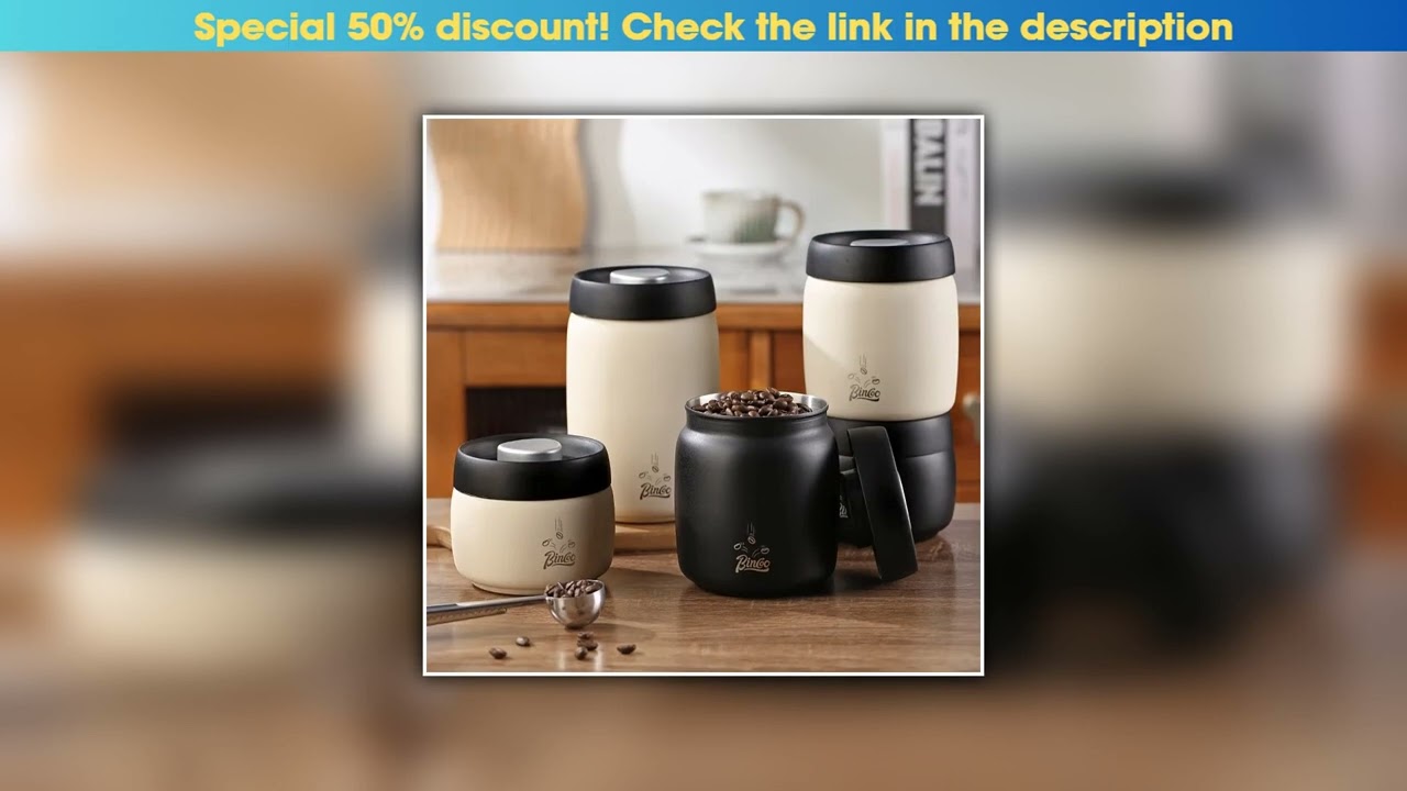 Editor’s Choice Coffee Sealed Can Stainless Steel Manual Vacuum Storage Container Jar Canister for•