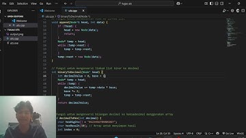 CARA KONVERSI BILANGAN BINER KE DESIMAL, DESIMAL KE HEXADESIMAL, menggunakan linkedlist c++