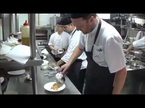 Hamish Pollitt prepares a dish at M on the Bund in Shanghai